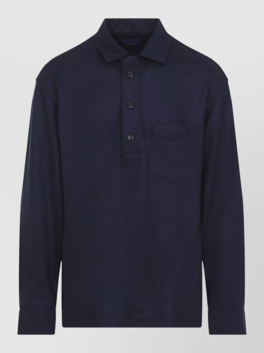 Ralph Lauren Purple Label cashmere relaxed-fit long-sleeve polo shirt