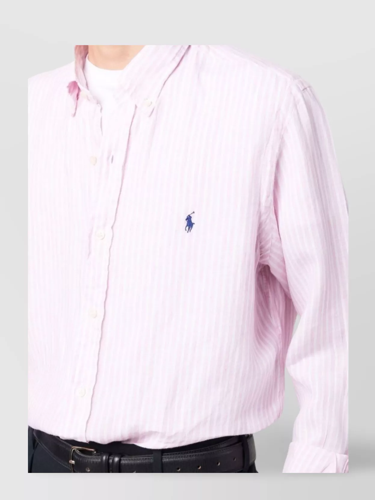 Ralph Lauren Logo Striped Linen Shirt
