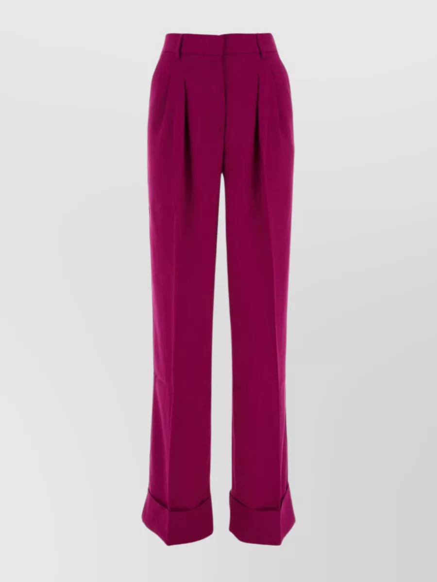 Shop The Andamane Tailored Pleated Trousers With Belt Loops In Burgundy