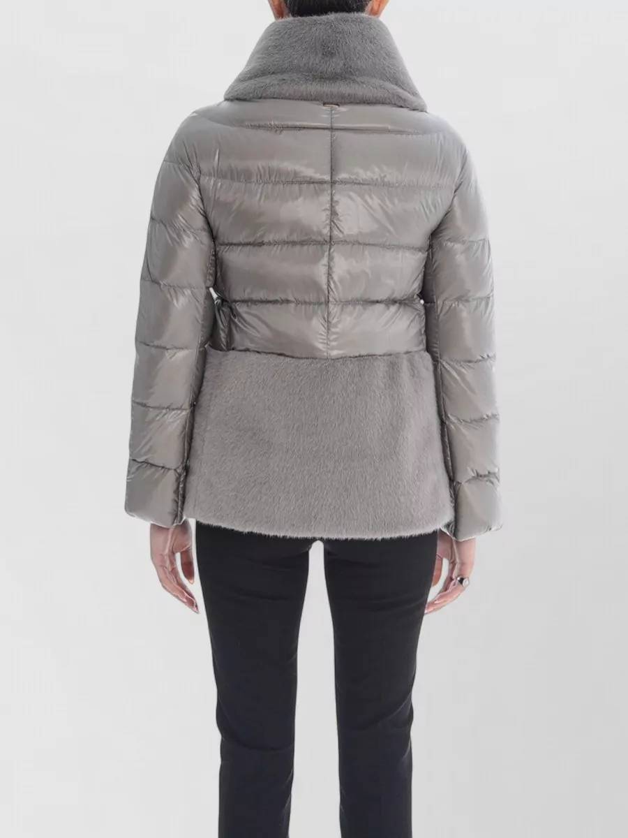 Herno Cape Nylon Faux Fur Two Tone