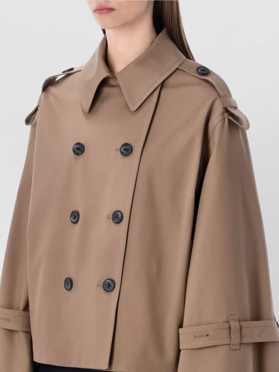 By Malene Birger Cropped Double Breasted Trench Jacket
