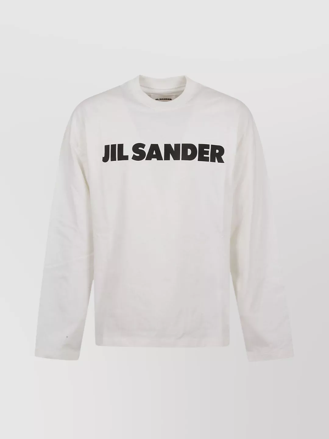 Shop Jil Sander Classic Crewneck Long Sleeve T-shirt In White