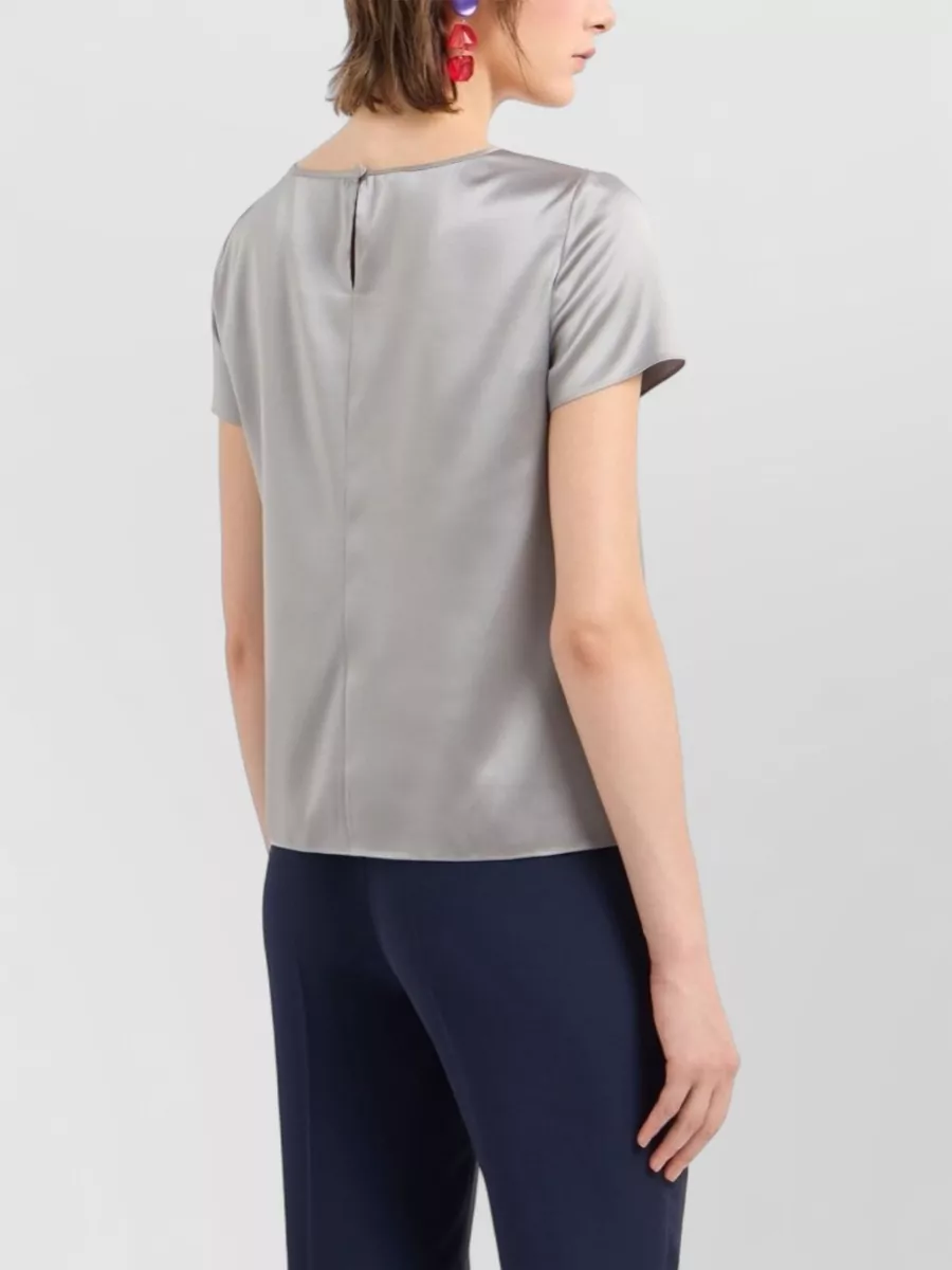 Emporio Armani Silk Short-Sleeve Round-Neck Top