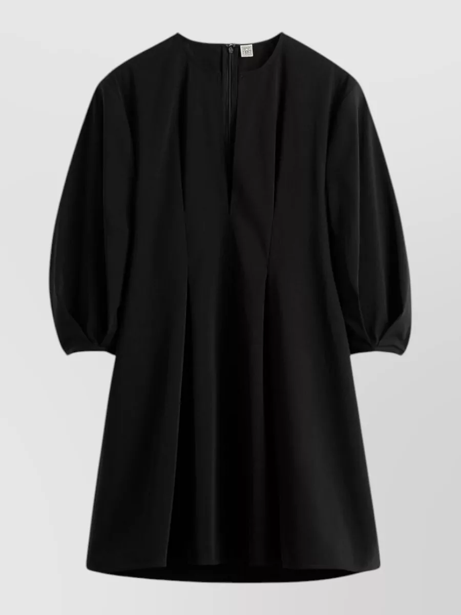 Totême cotton v-neck 3/4-sleeve mini dress