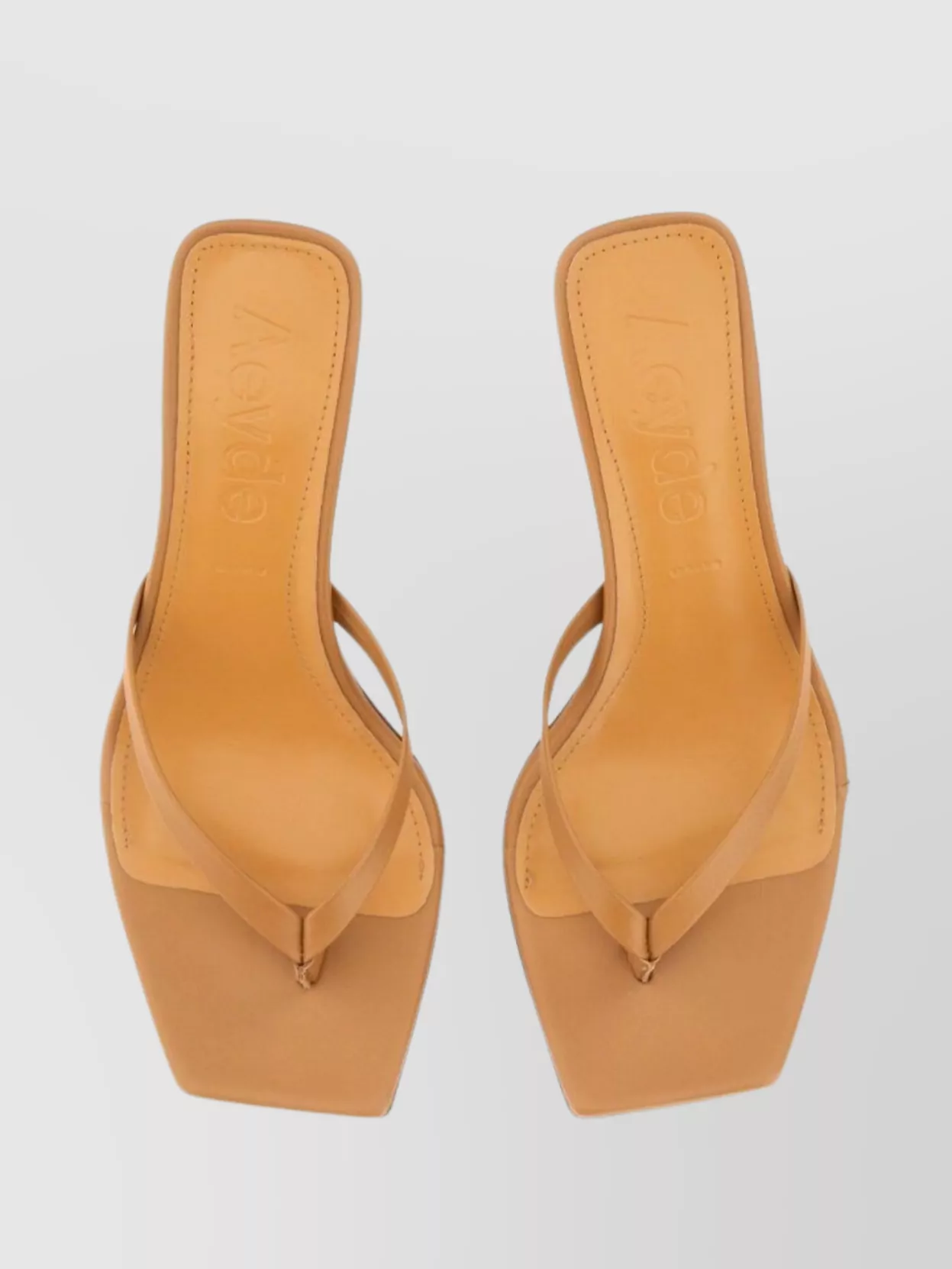 AEYDE SQUARE TOE MID HEEL SANDALS