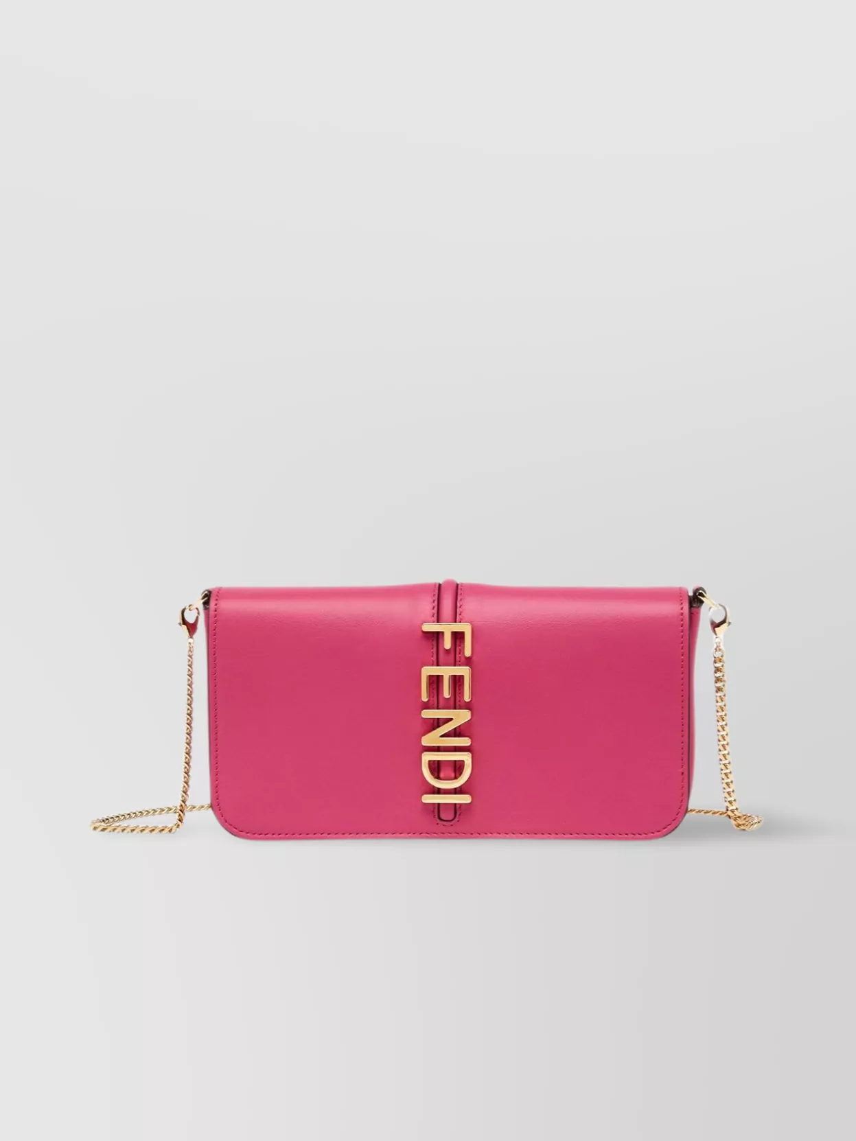 Shop Fendi Chain Strap Wallet Graphy In Pink