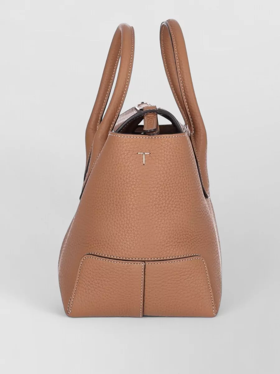 Tod's Textured Tote Bag Detachable Strap Top Handles