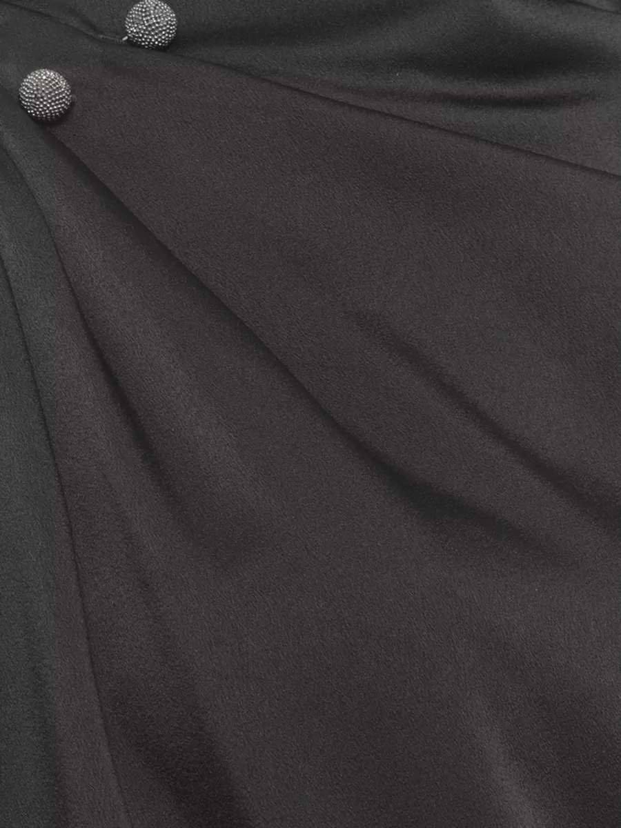 Fabiana Filippi Asymmetric Viscose Blouse Draped Jewel Shoulder