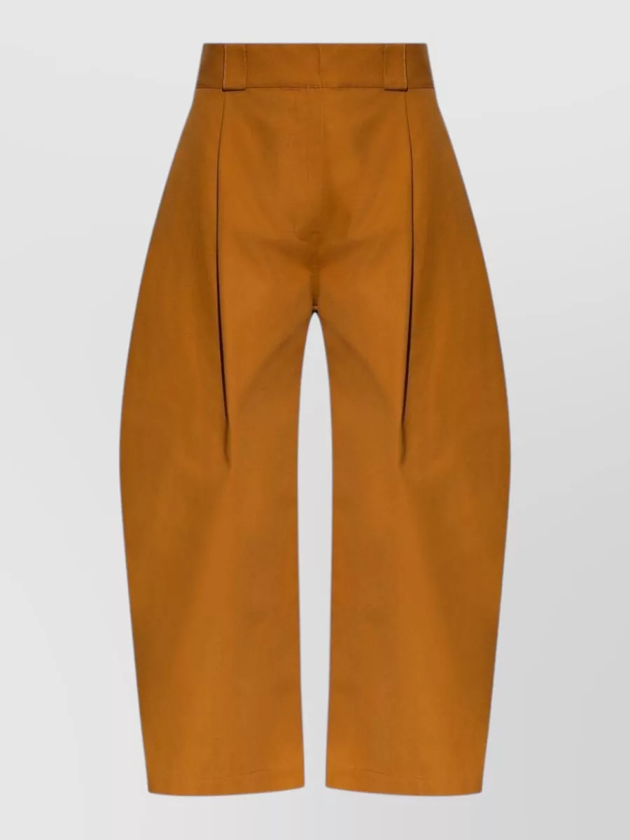 Balenciaga pleated barrel-leg cropped trousers