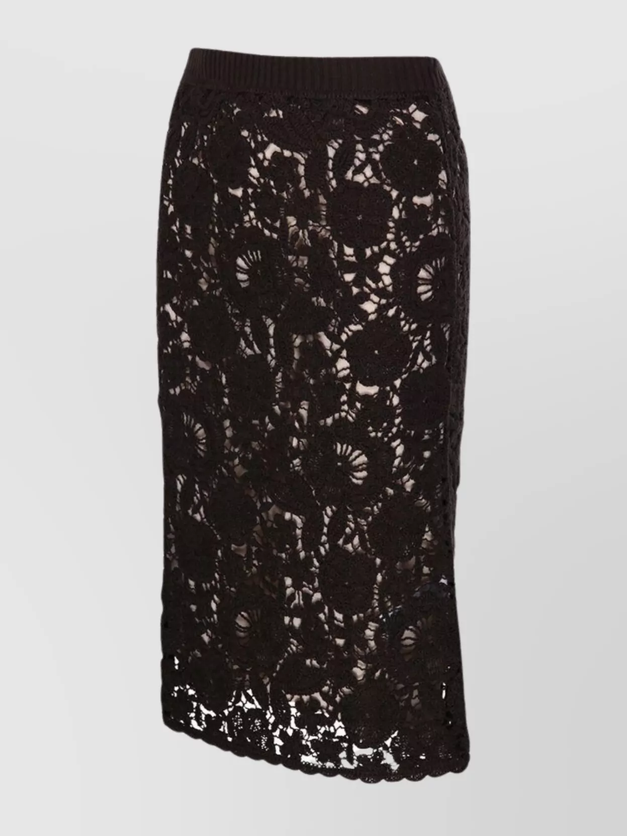 P.a.r.o.s.h Floral Lace Overlay Knee-length Skirt