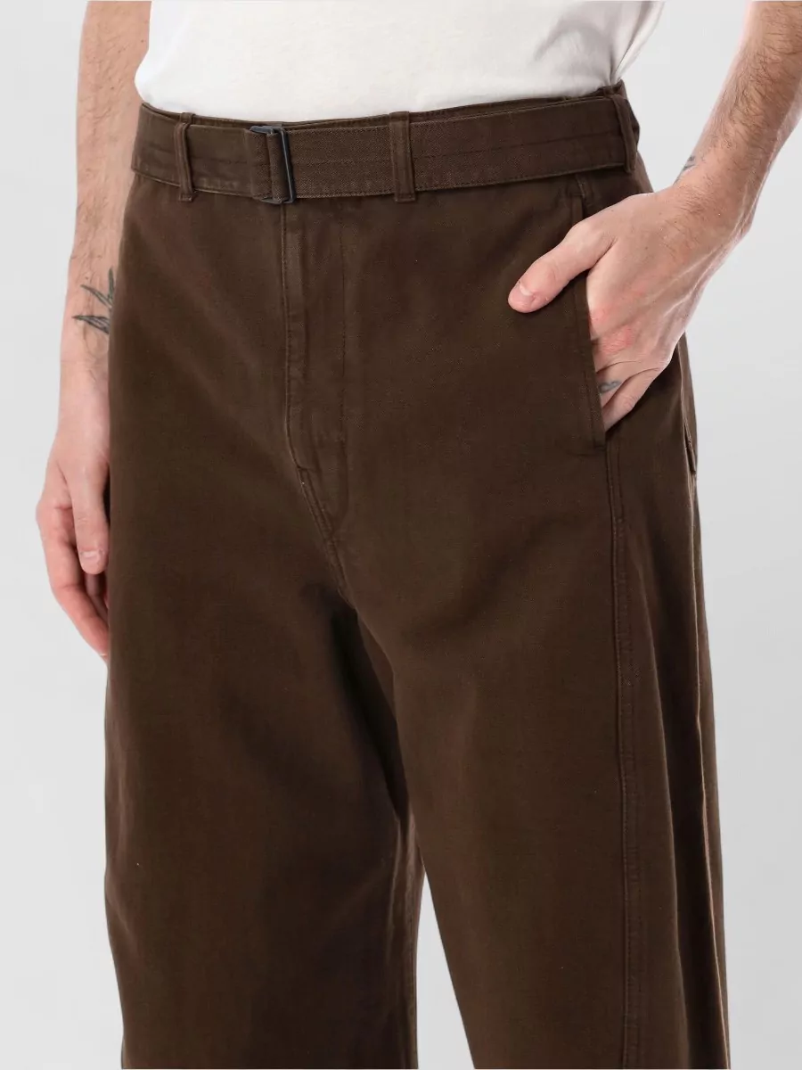 Lemaire Cotton Wide-Leg Belted Trousers