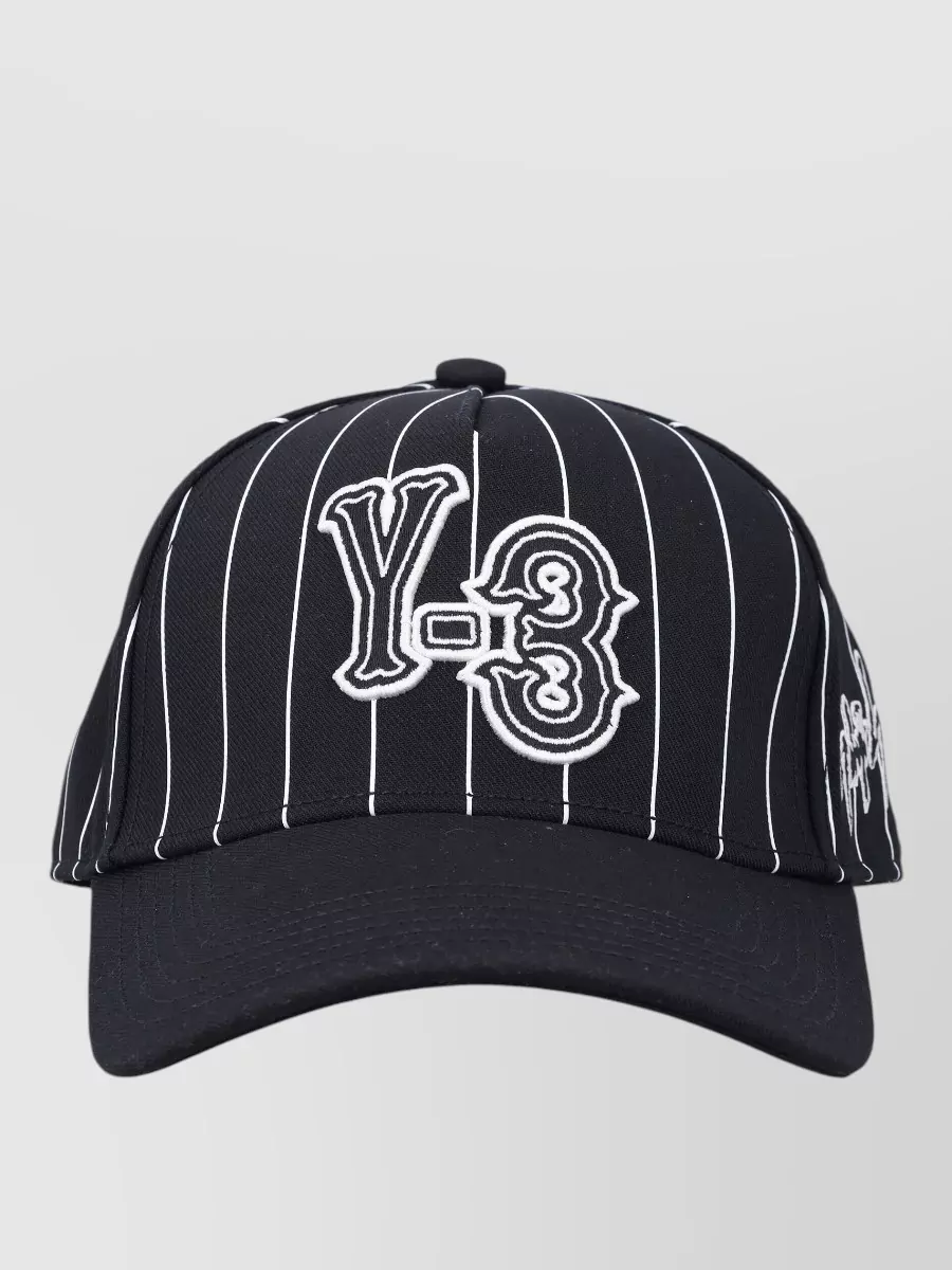 Y-3 Pinstripe Cap High Crown Curved Brim In Blue