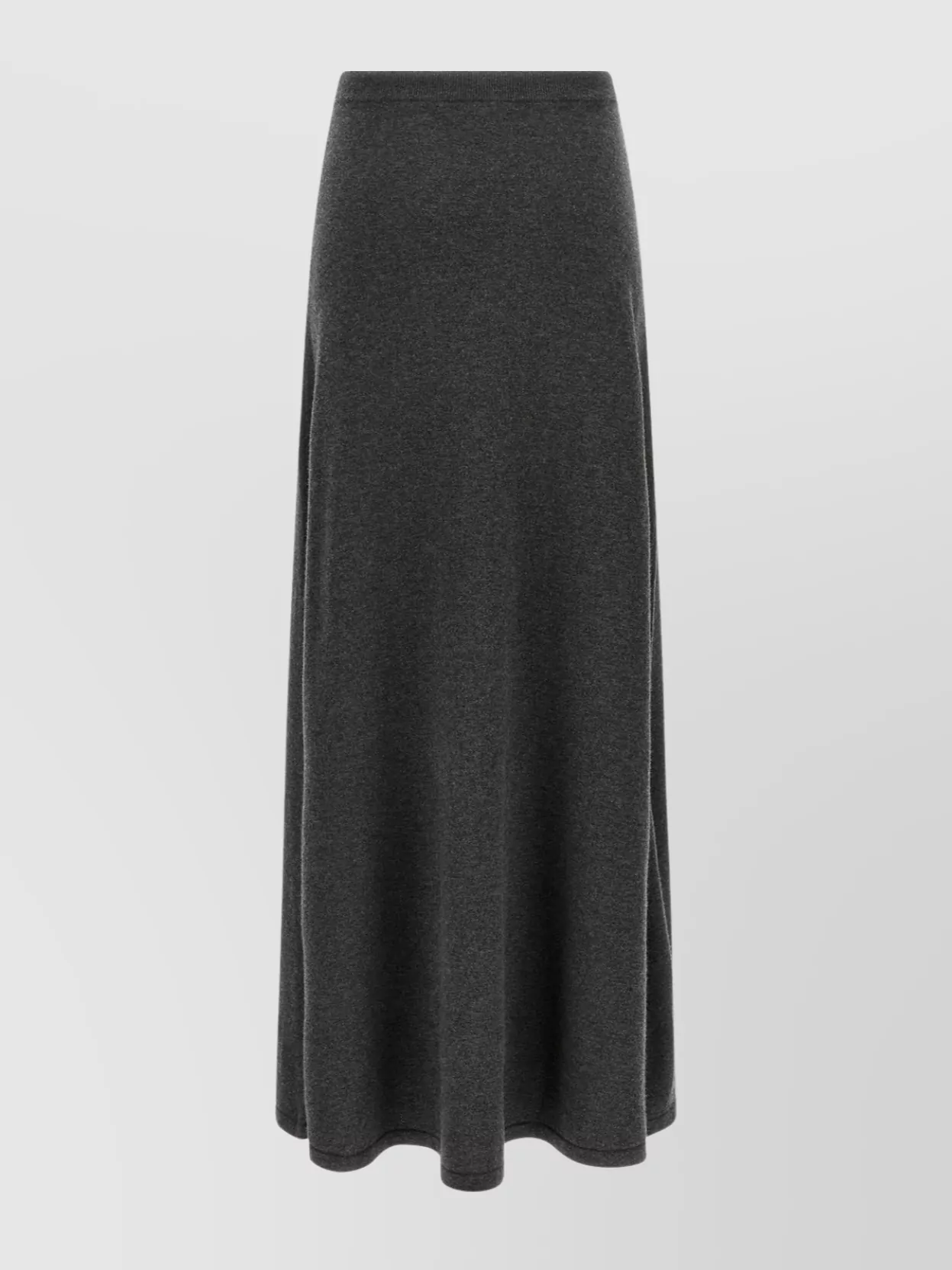 Balenciaga Long Wool Skirt Featuring Elastic Waistband In Gray