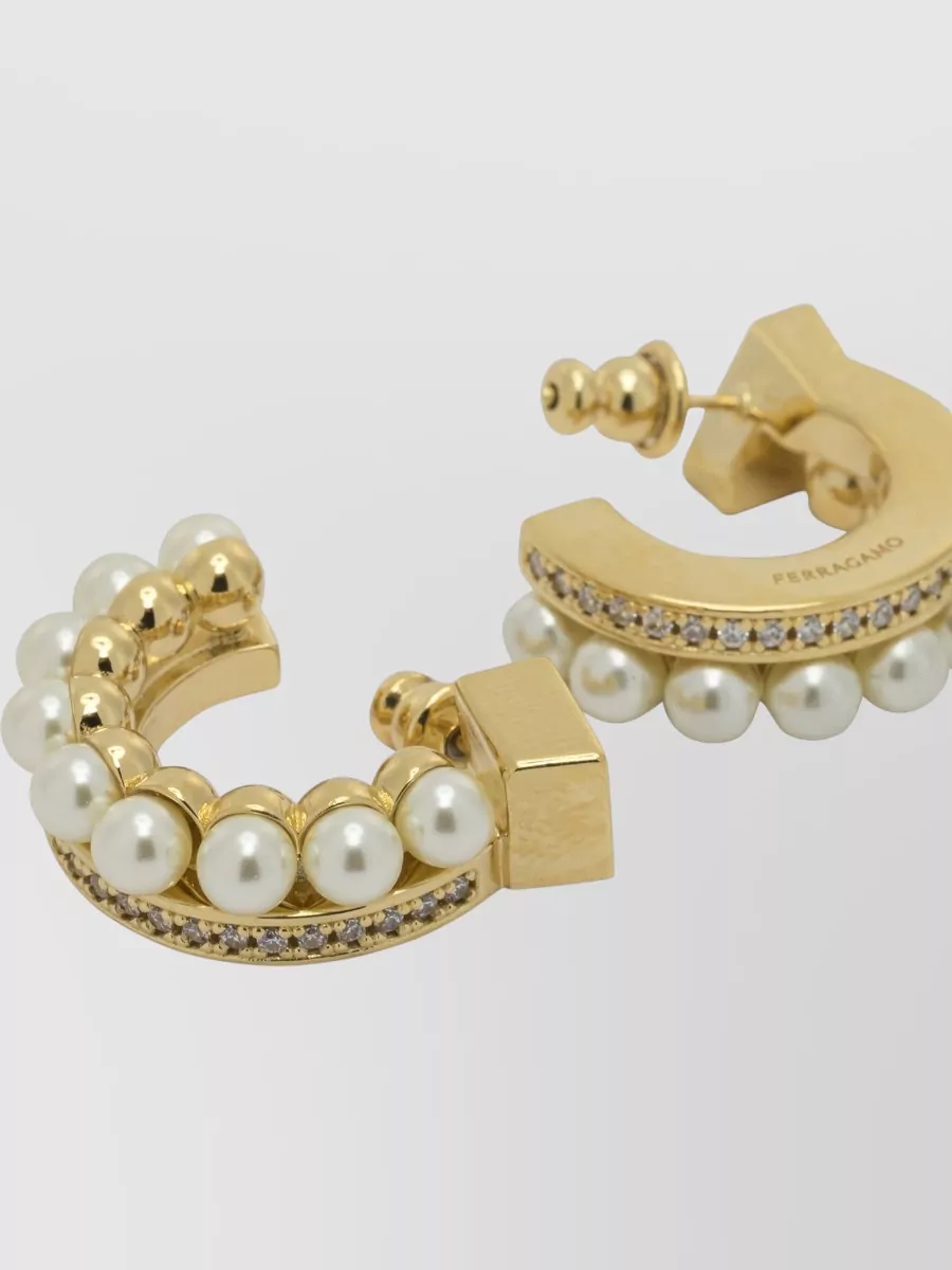 Ferragamo Pearl Hoop Earrings