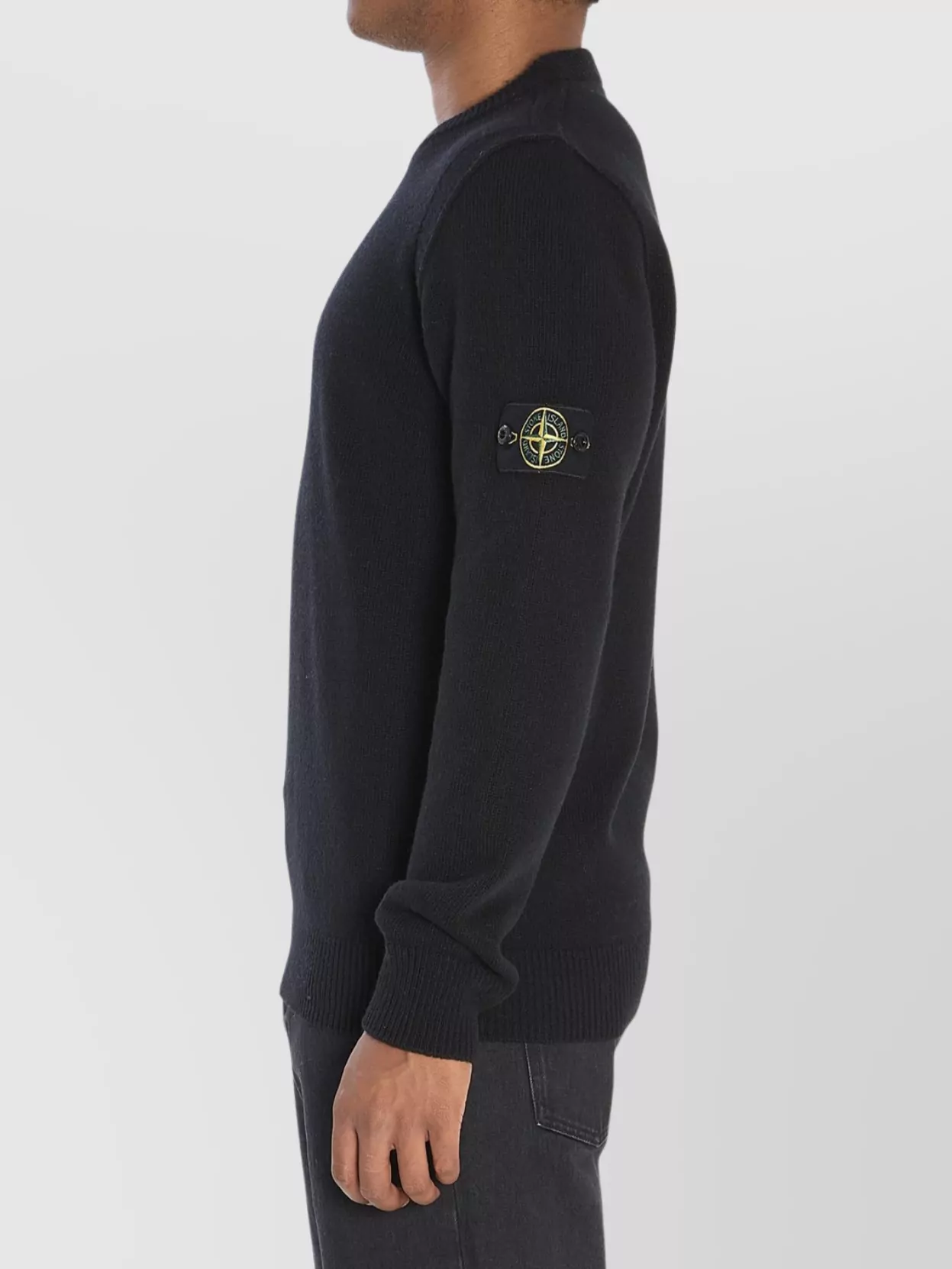 Stone Island Badge Detail Crew Neck Sweater