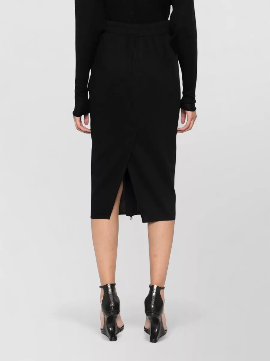 Rick Owens Zipped Midi Skirt Back Slit Pockets