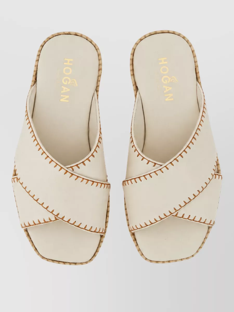 Hogan Shearling Leather Mules