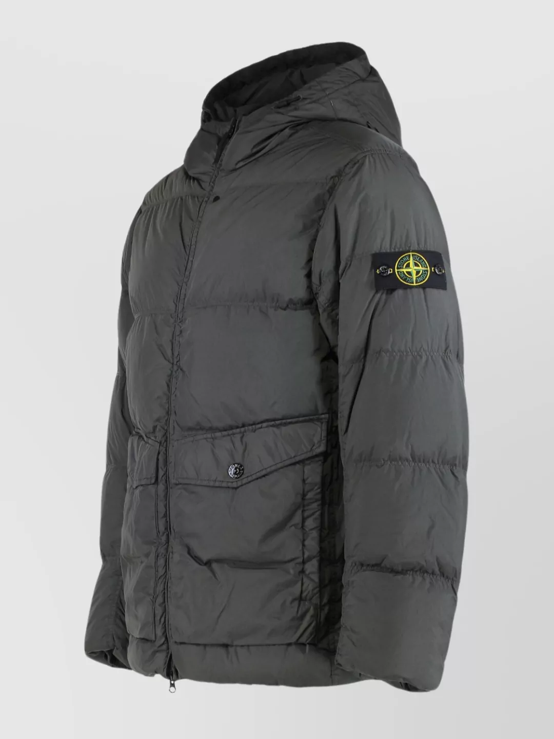 Stone Island Hooded Down Jacket Made From Recycled Nylon
