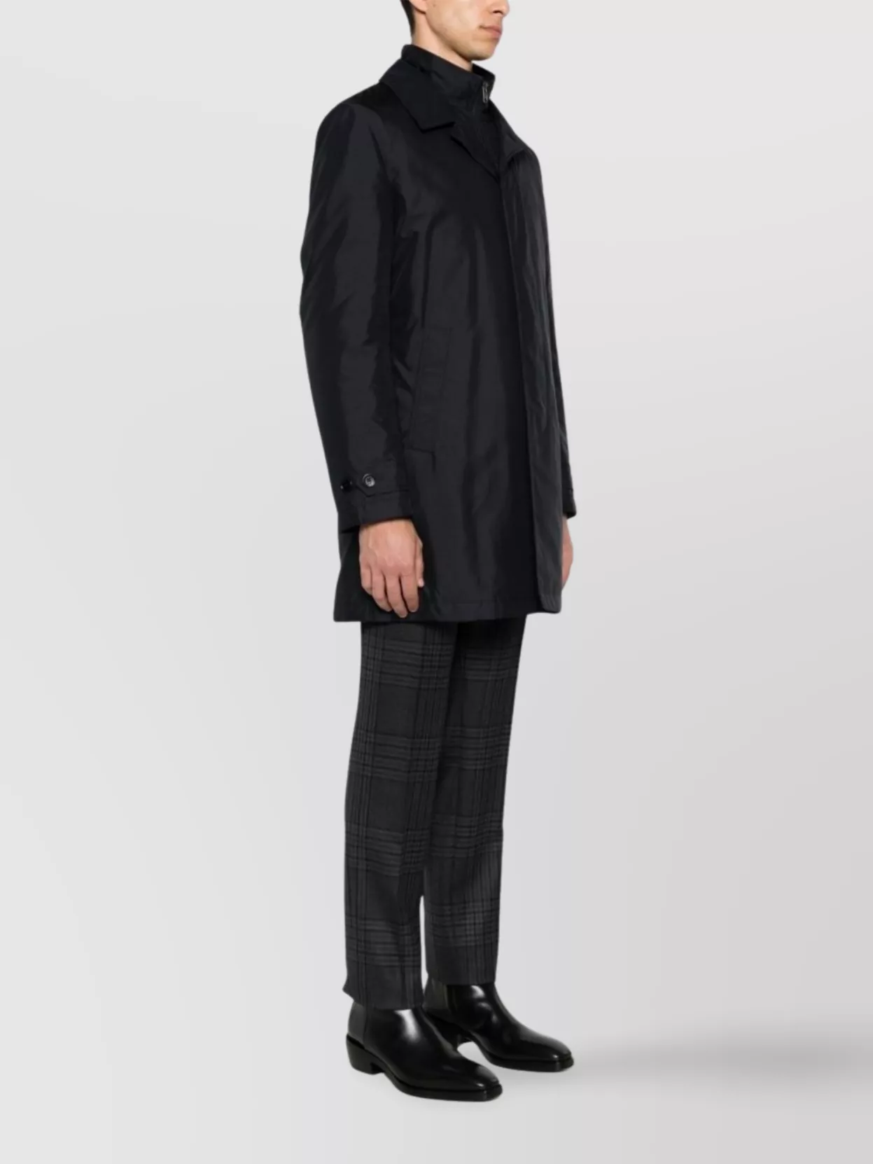 Fay Layered Long Sleeve Buttoned Waterproof Coat