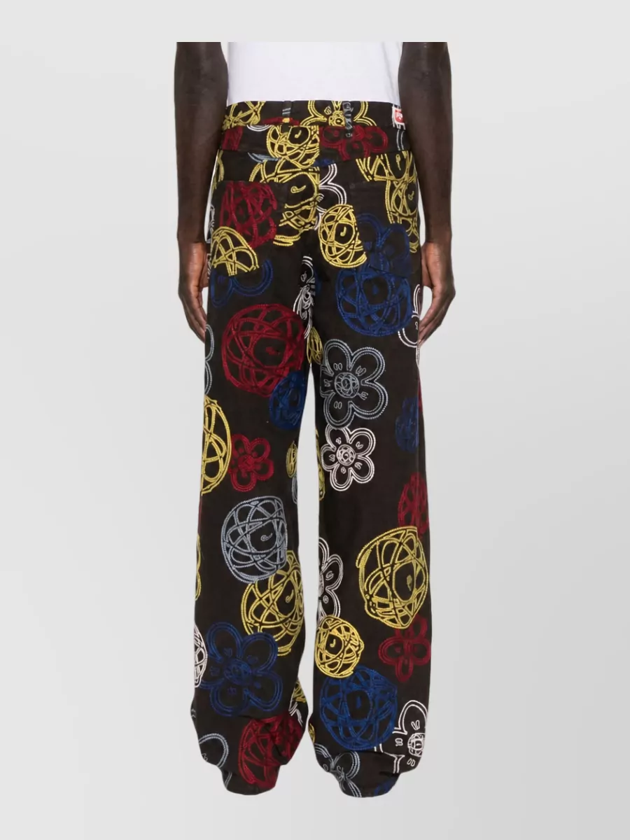 Kenzo Embroidered Denim Trousers