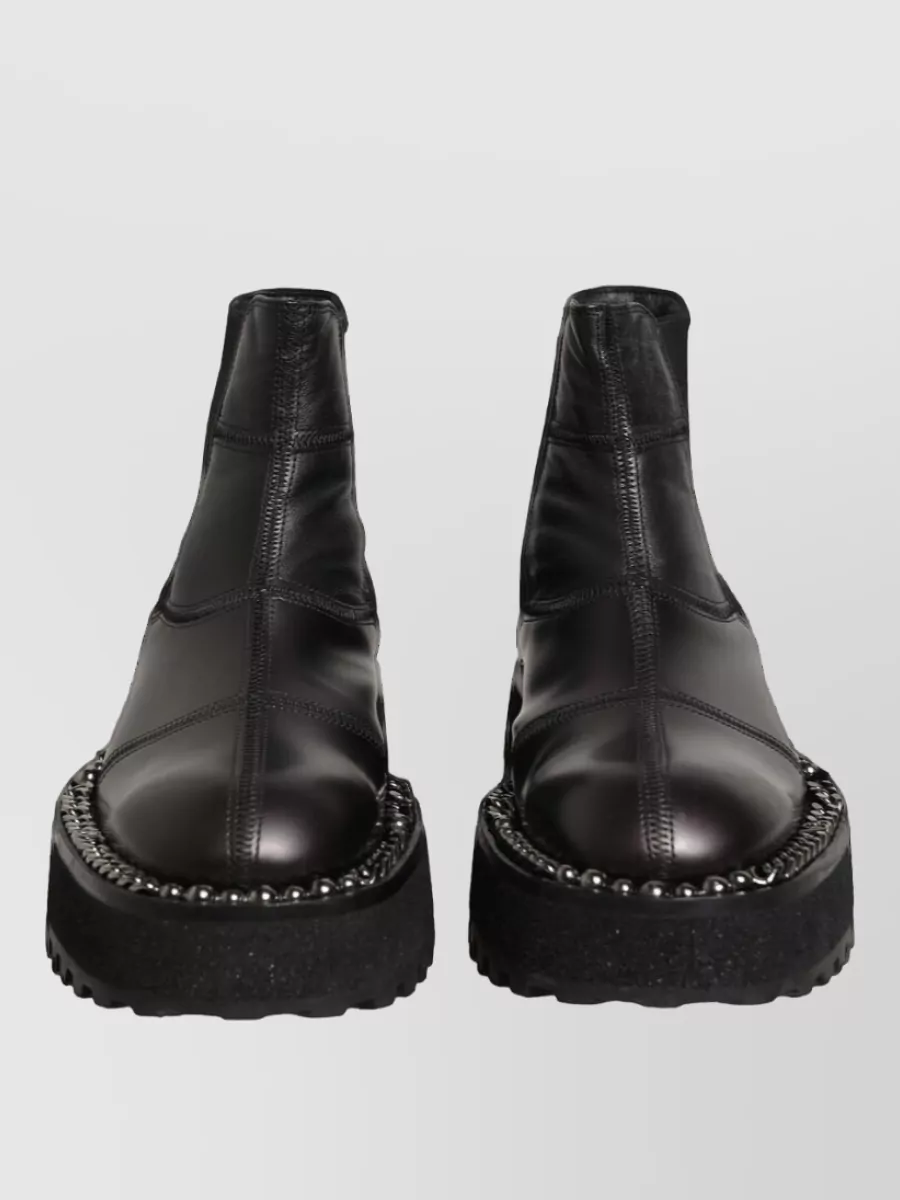 Dolce&Gabbana Leather Slip On Chelsea Boots