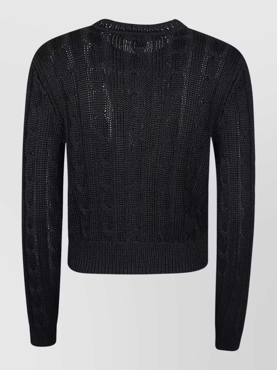 Ralph Lauren Silk Cable-Knit Long-Sleeve Cardigan