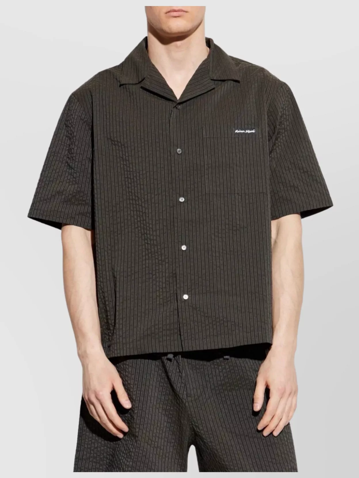 Shop Maison Kitsuné Holiday Shirt Featuring Cuban Collar