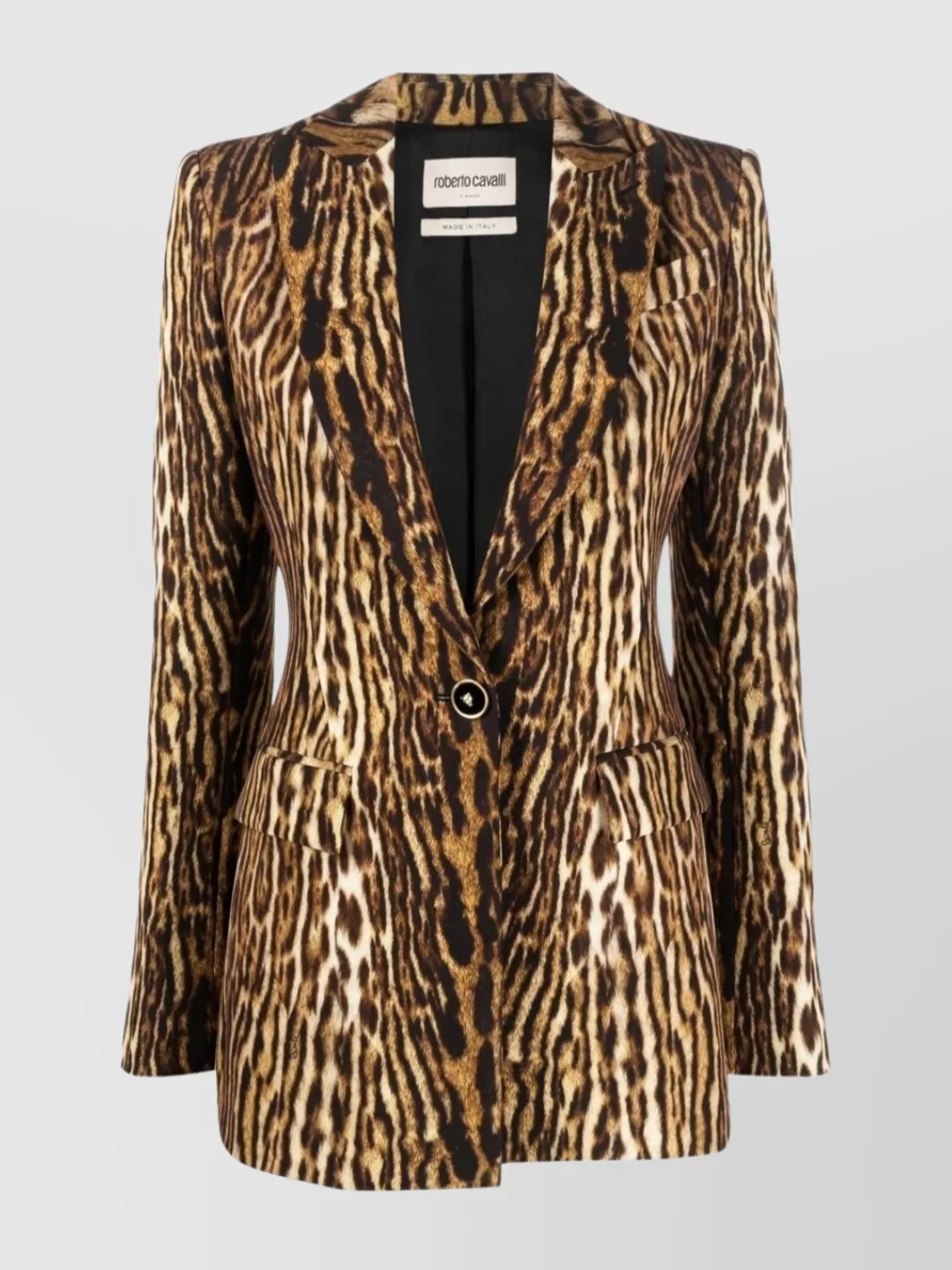 Shop Roberto Cavalli Leopard Print Single-breasted Blazer