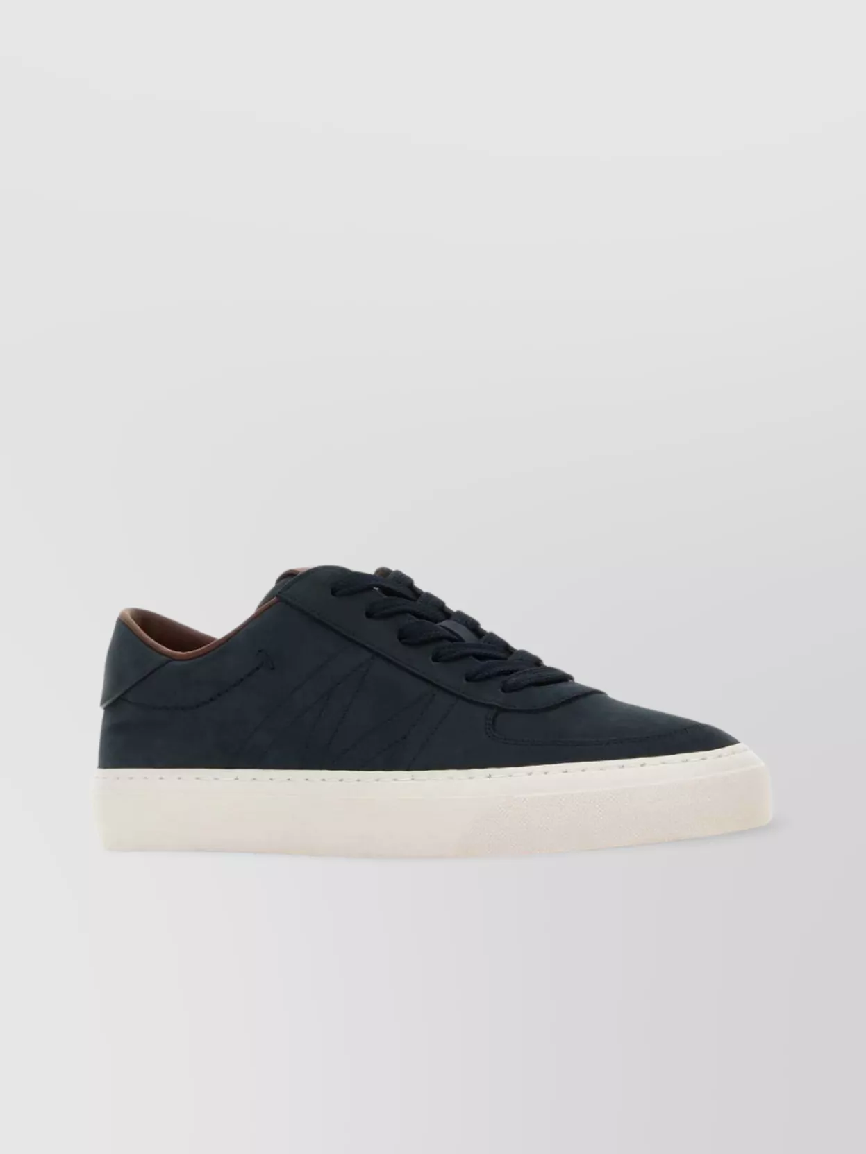 Shop Moncler Leather Low-top Sneakers With Round Toe
