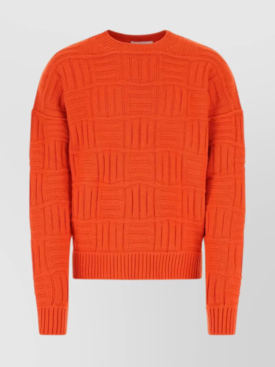 Shop Ambush Ribbed Cropped Oversize Knit In Orange