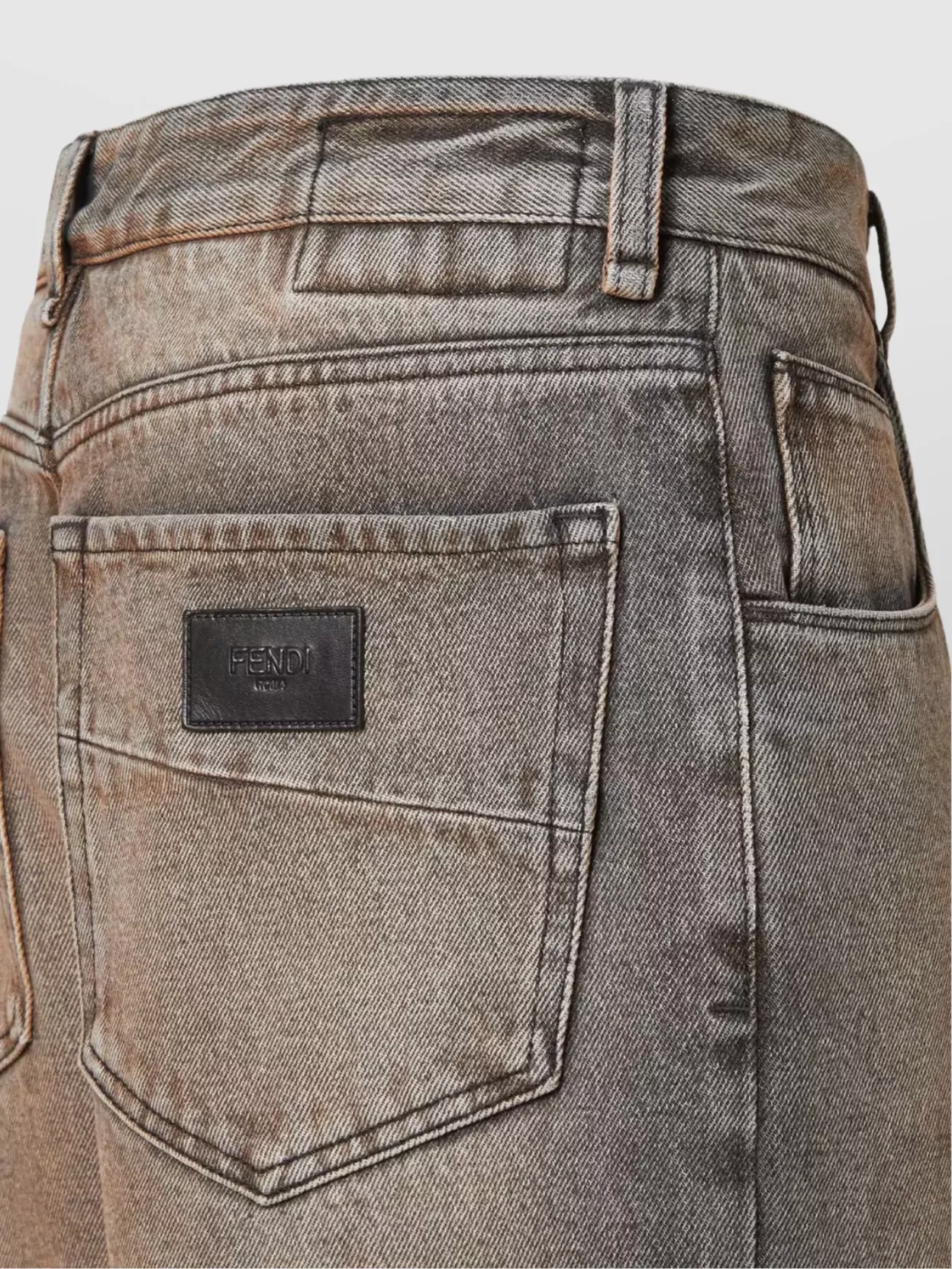 Fendi Faded Wash Trousers With Back Pockets And Belt Loops