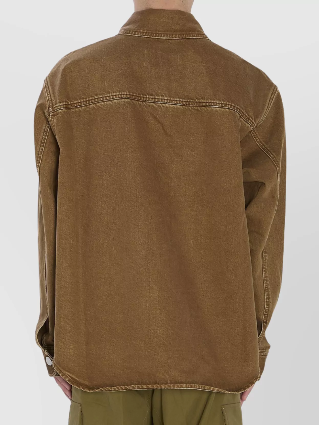 Ami Paris Cotton Denim Long Sleeve Overshirt