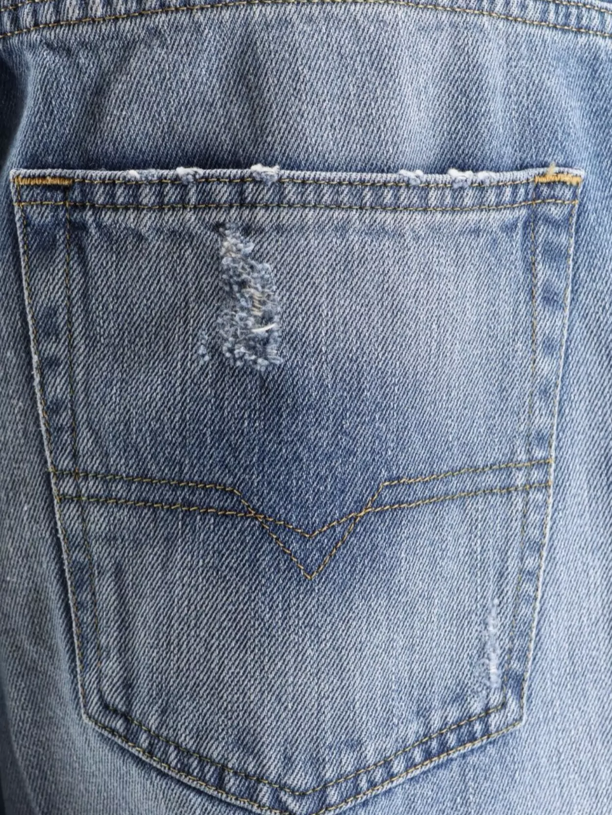 Diesel Wide-Leg Distressed Trousers Back Pockets