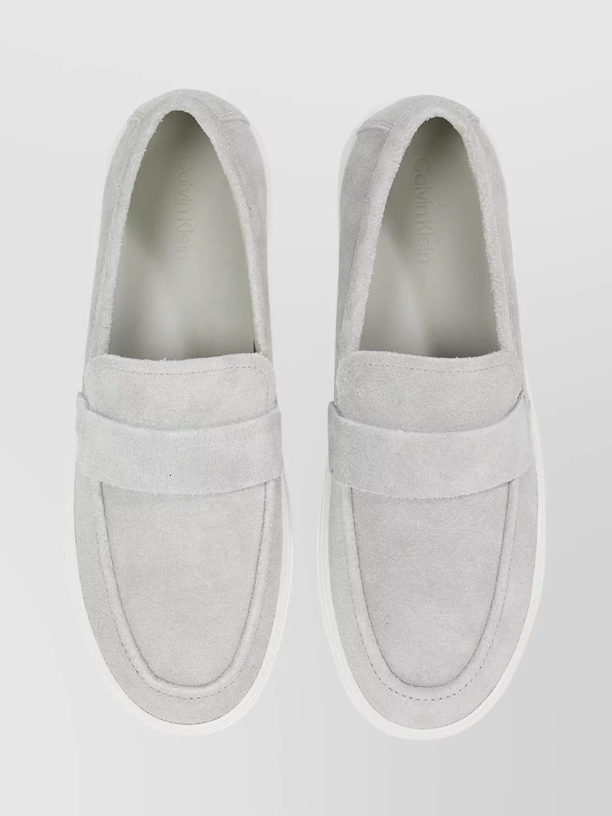 Calvin Klein Suede Round Toe Rubber Sole Slippers