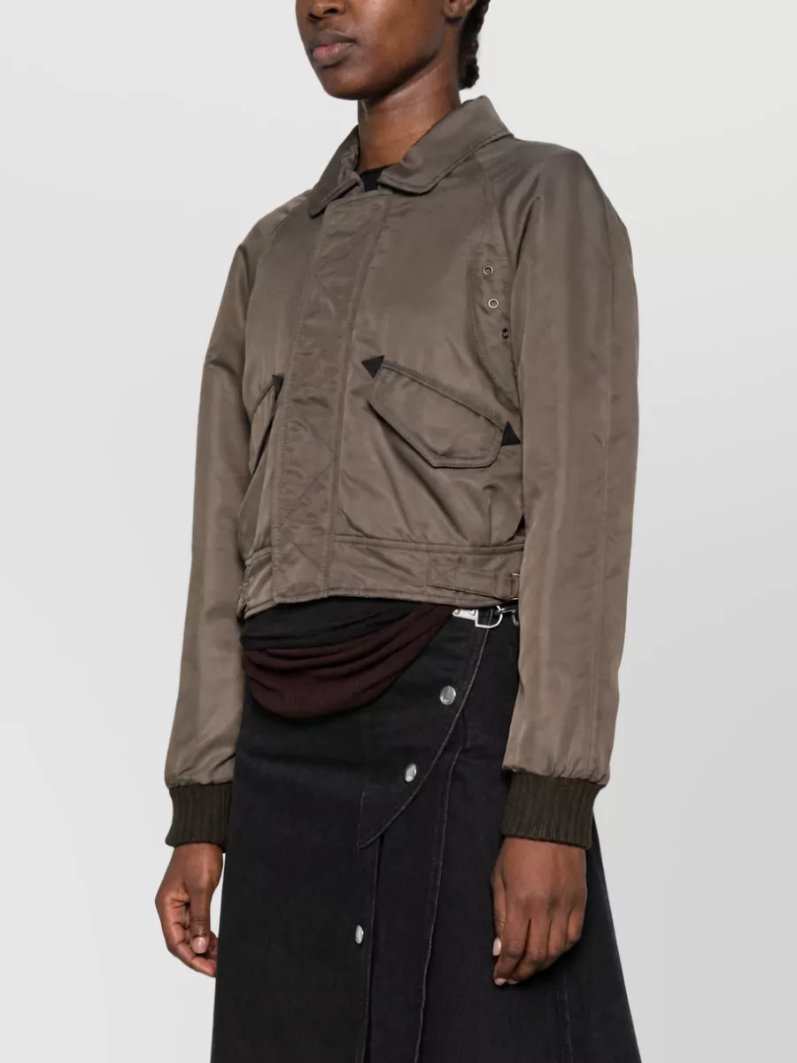 Mm6 Maison Margiela Cropped Nylon Single-Breasted Coat