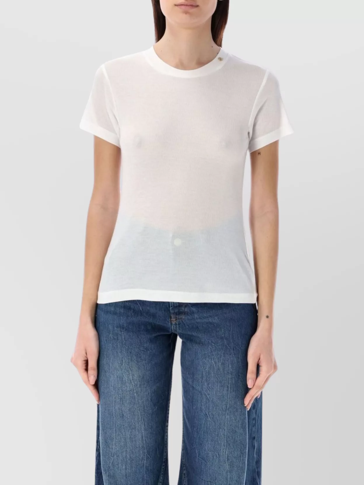 Anine Bing Cashmere Blend T-shirt Aman In White