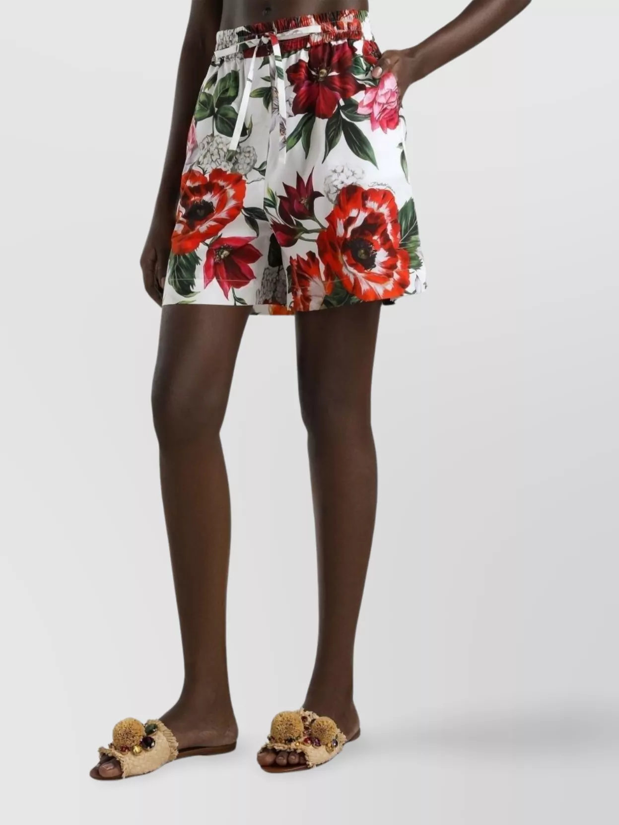 Dolce&Gabbana Floral Pattern Cotton Shorts