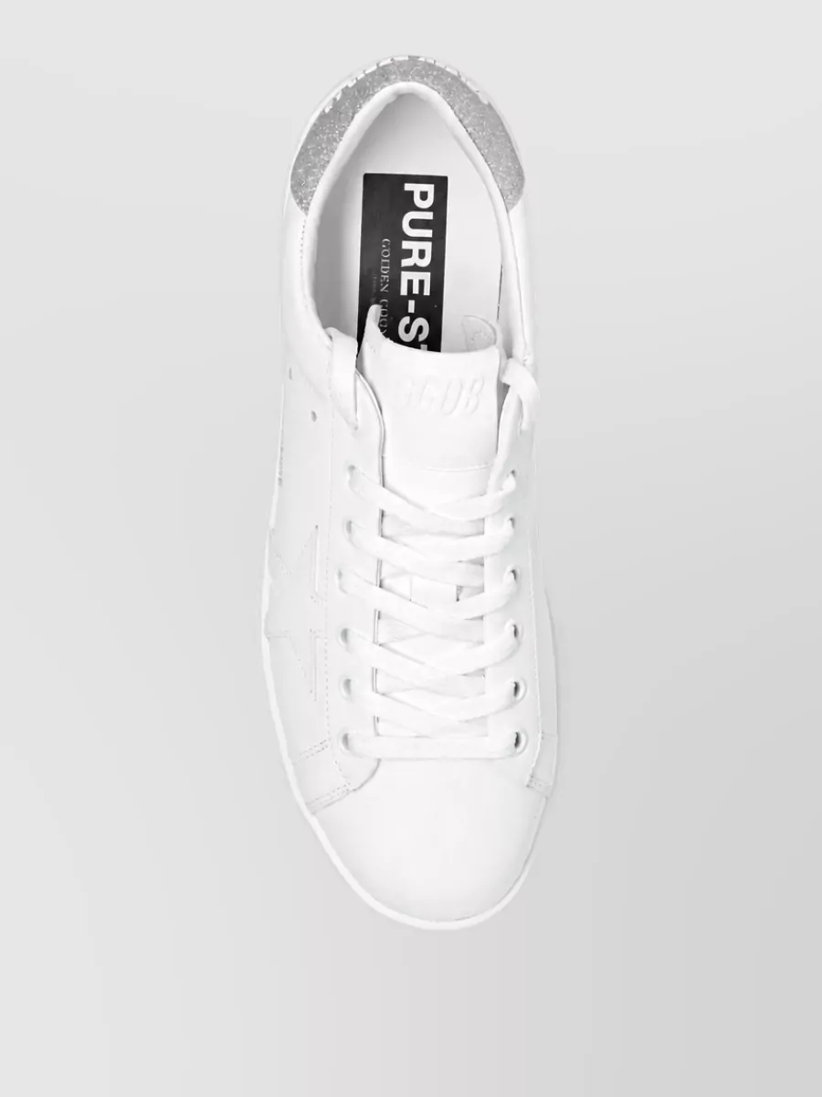 Golden Goose Leather Glitter Heel Sneakers