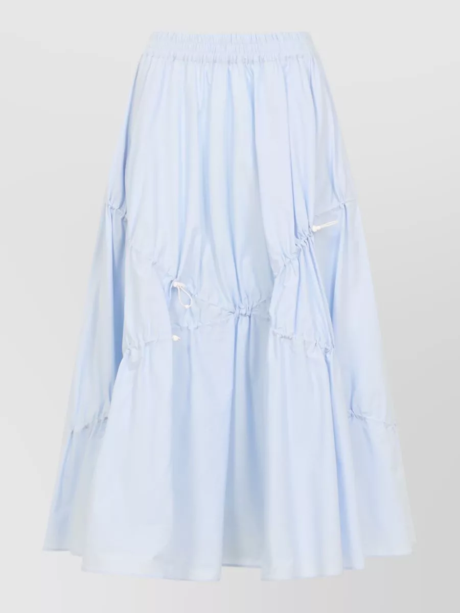 Moschino Cotton Midi Skirt Elastic Drawstring Waist