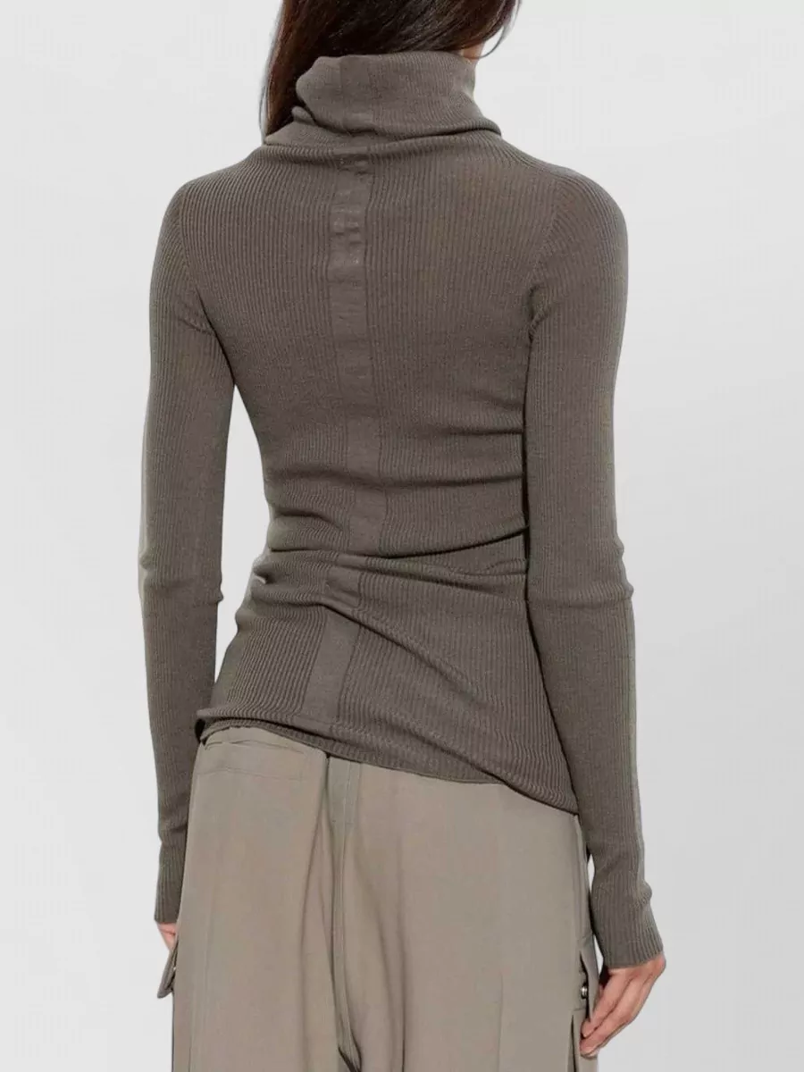 Rick Owens Virgin Wool Ribbed Turtleneck Long-Sleeve Jumper