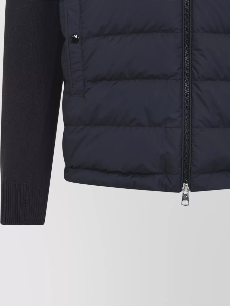 Moncler Quilted Cardigan Jacket Ribbed Collar Cuffs