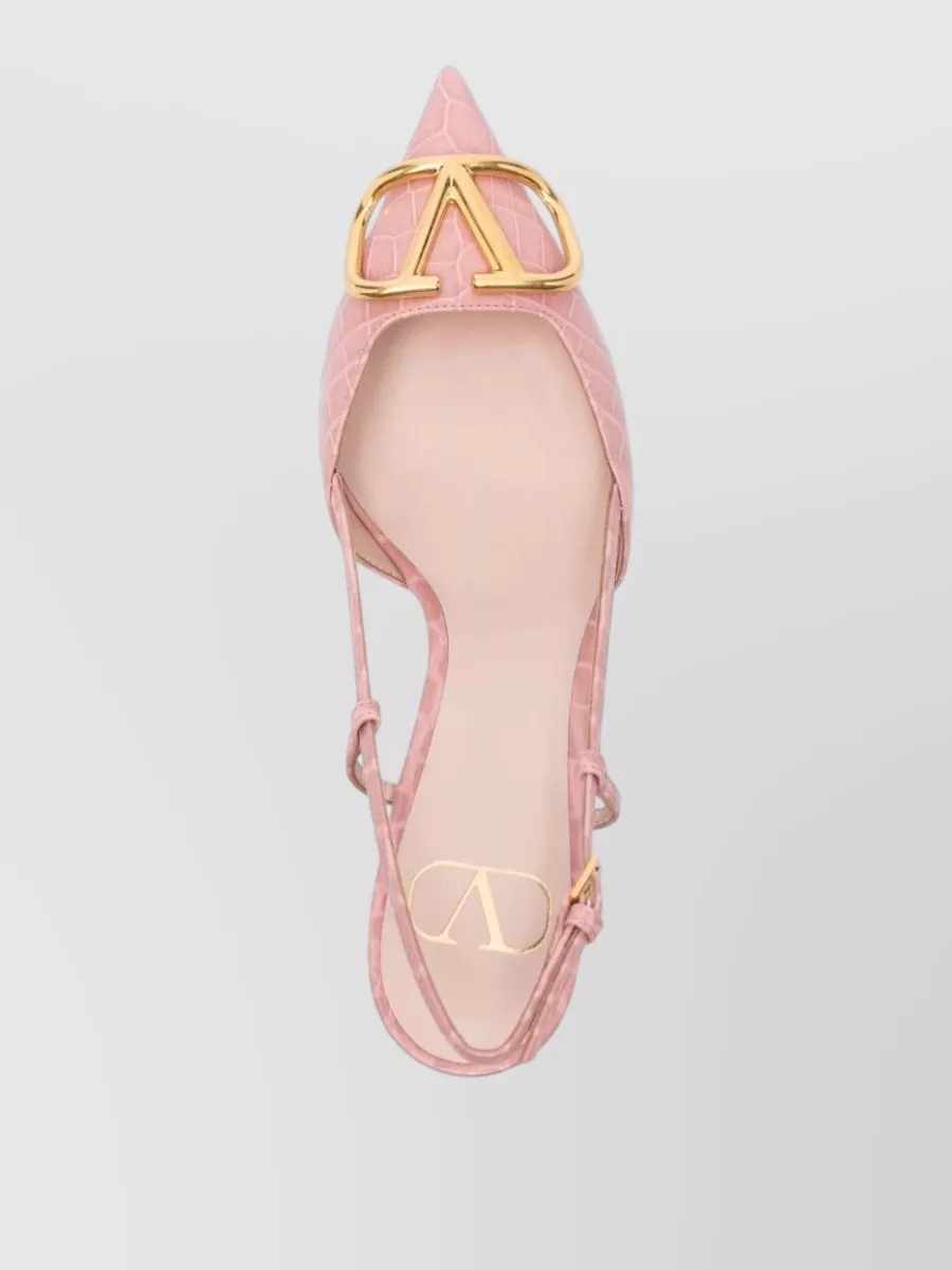 Valentino Garavani Embossed Calf Leather Slingback Pumps