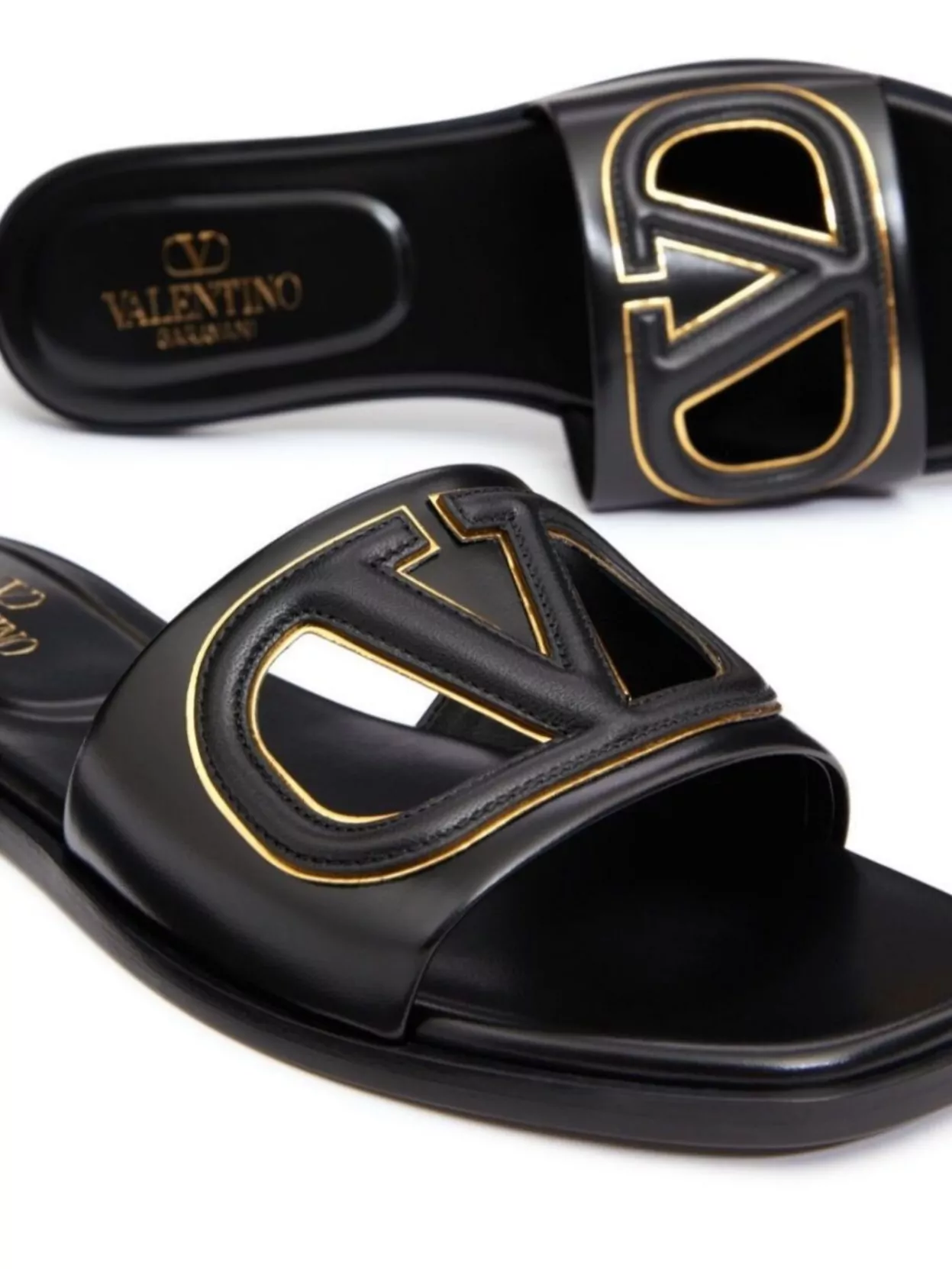 Valentino Vlogo Cutout Leather Sandal