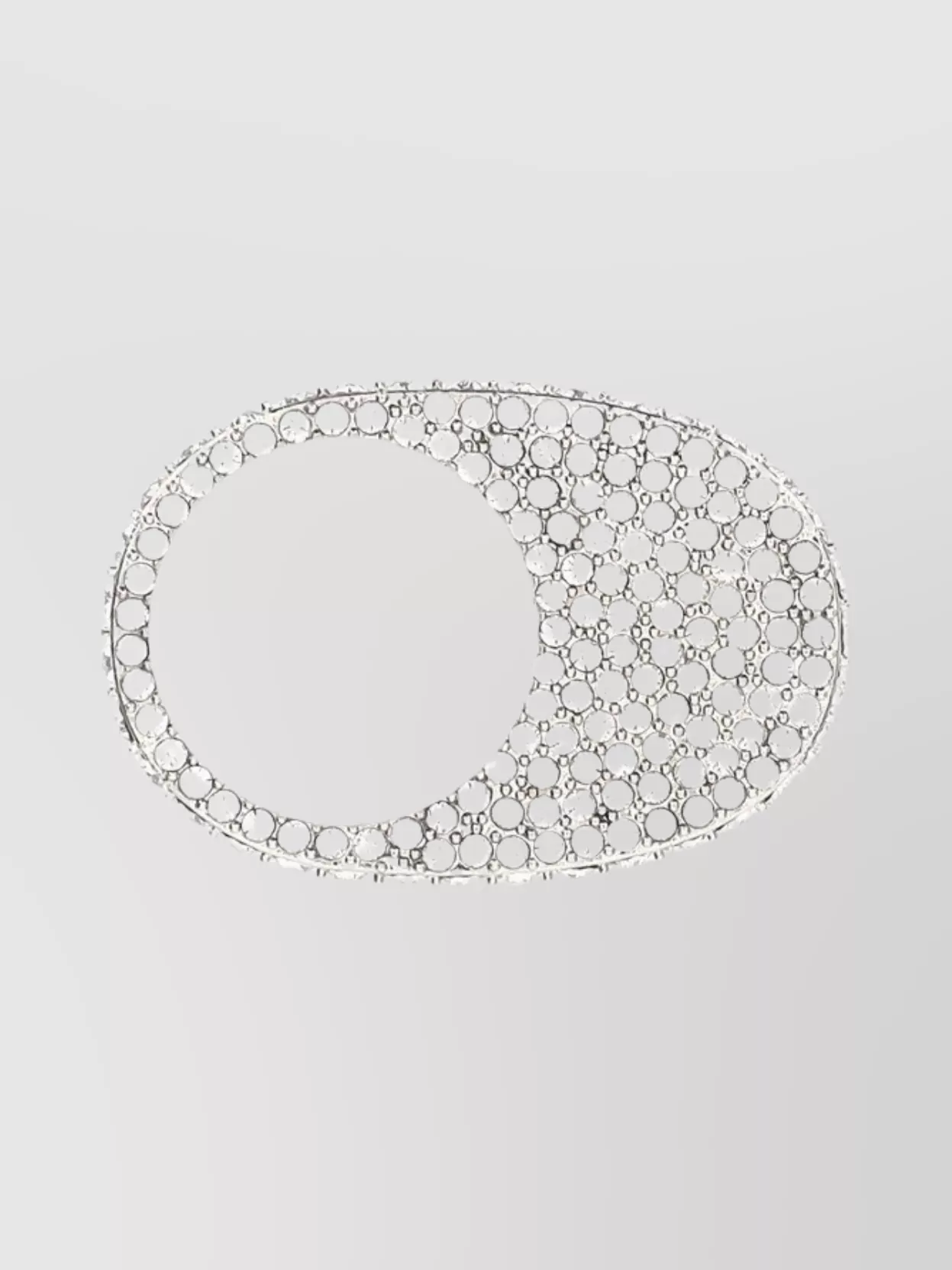 Shop Coperni Crystal-embellished Oval Openwork Ring