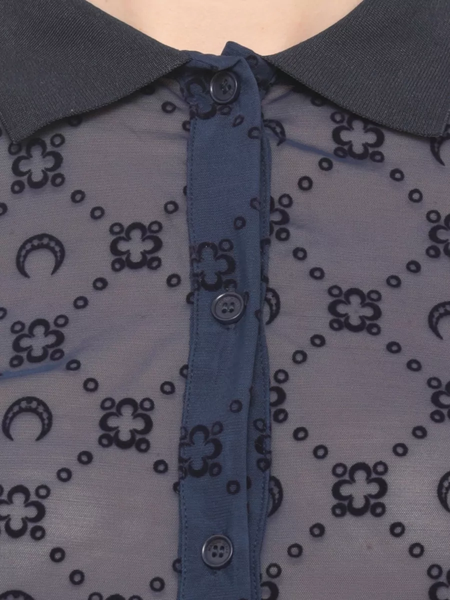 Marine Serre Monogram-Print Short-Sleeve Shirt