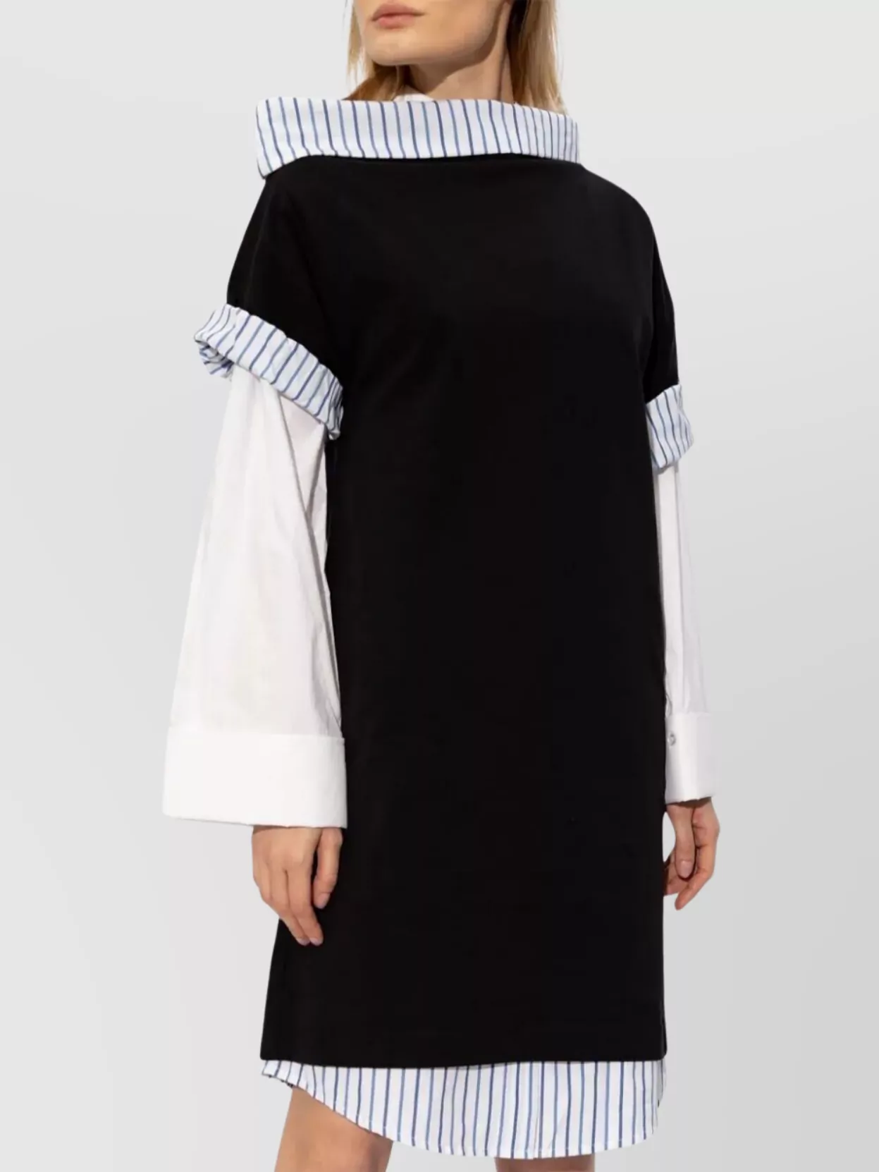 Dries Van Noten Layered Long Sleeve Knee Length Dress
