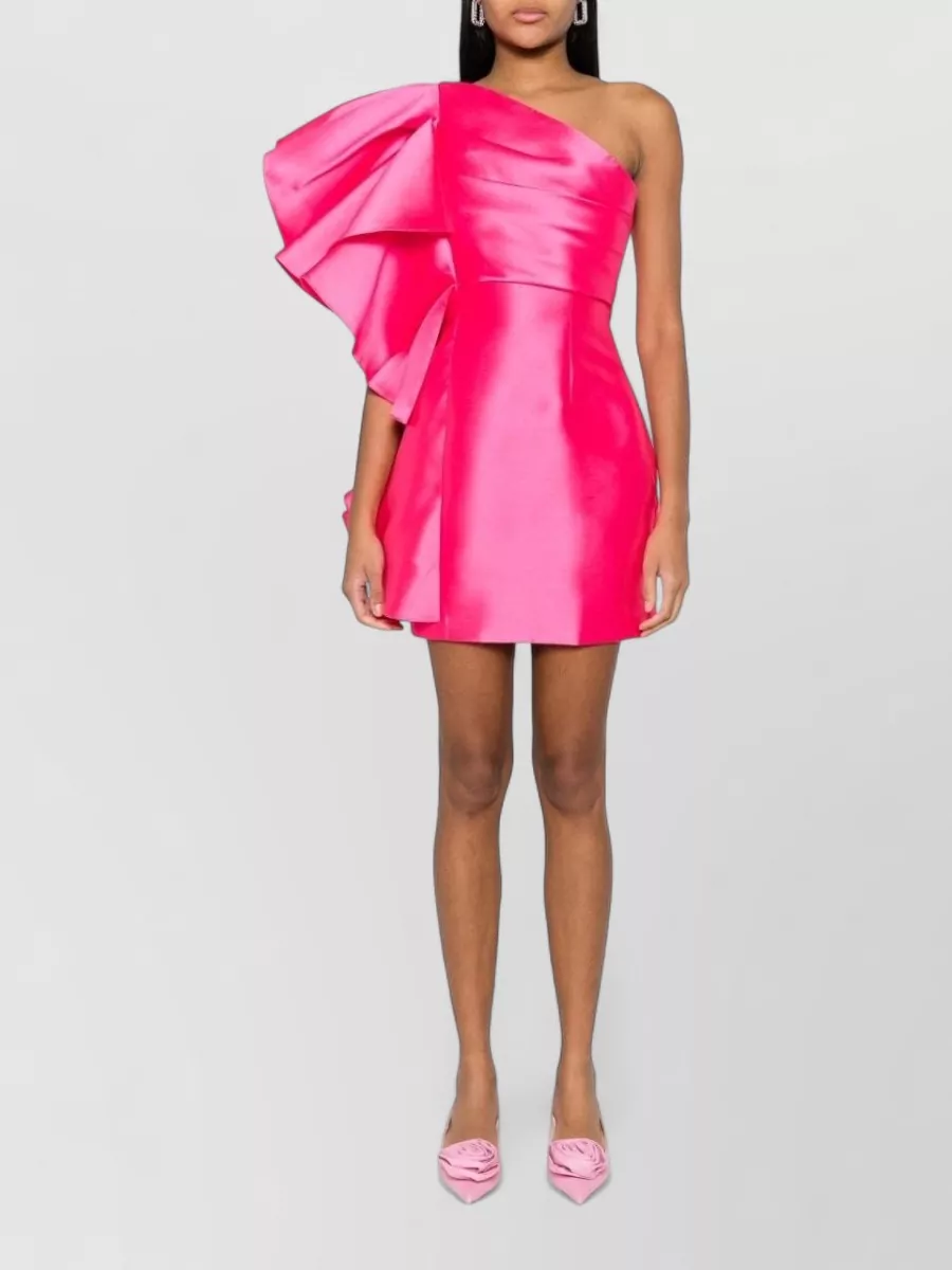 Solace London Asymmetric One-Shoulder Sleeveless Draped Mini Dress