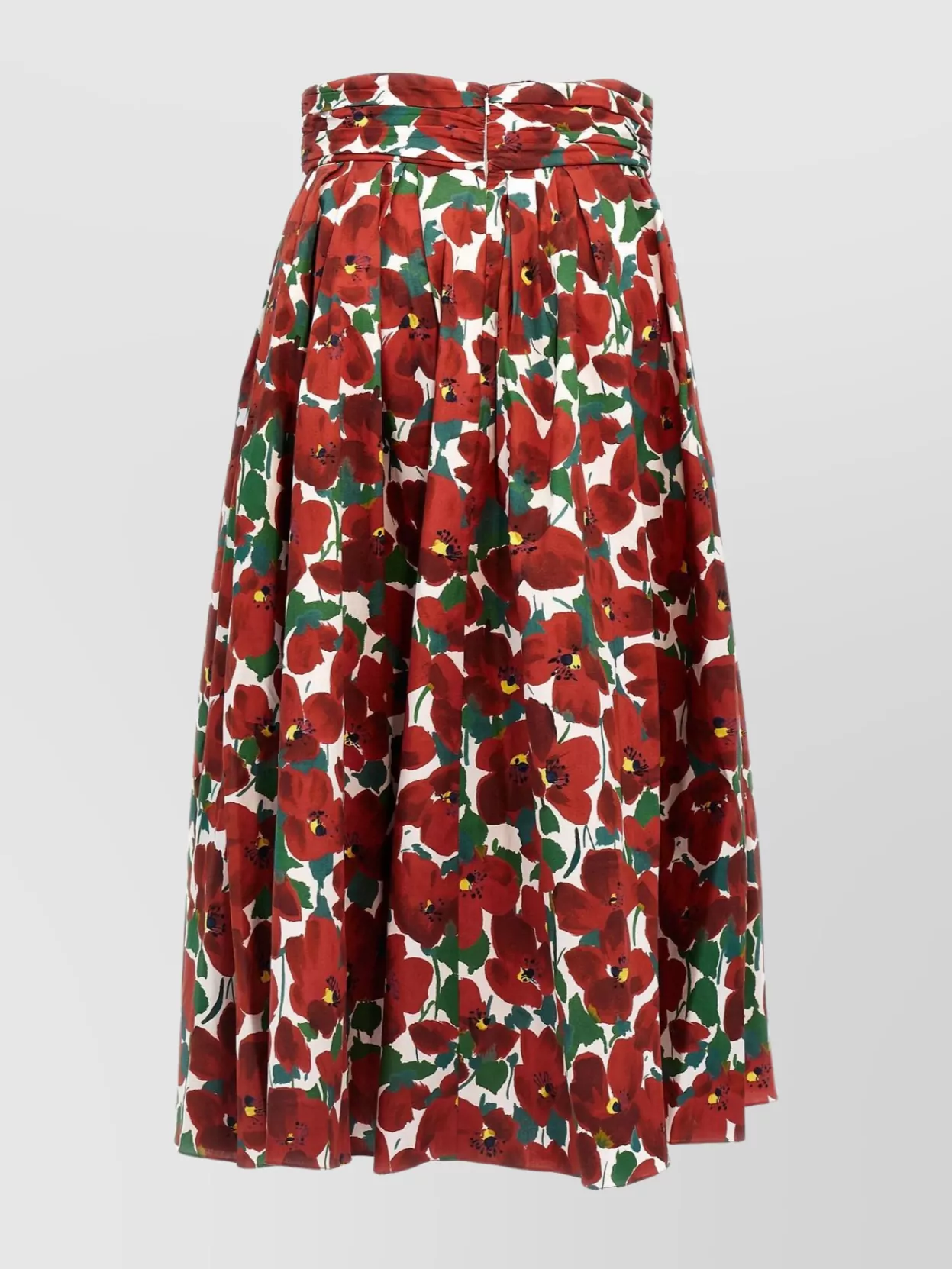 Carolina Herrera Pleated High Waist Skirt With Floral Pattern