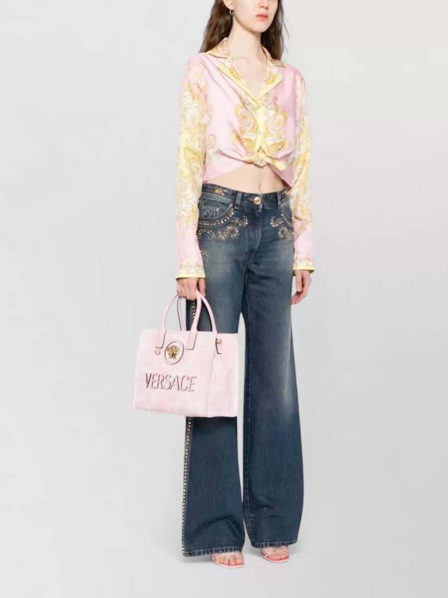 Versace La Medusa Small Leather Tote Bag