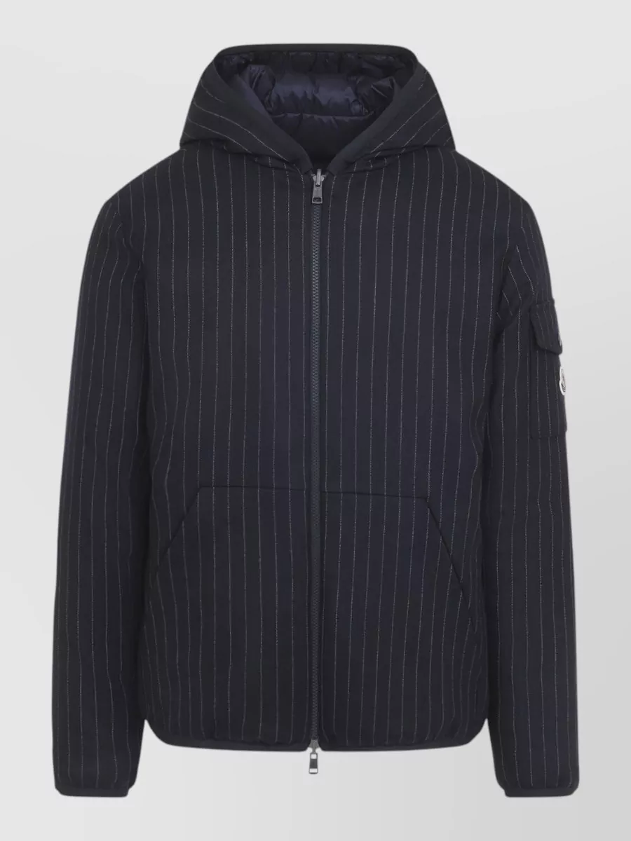 Moncler wool reversible hooded down jacket